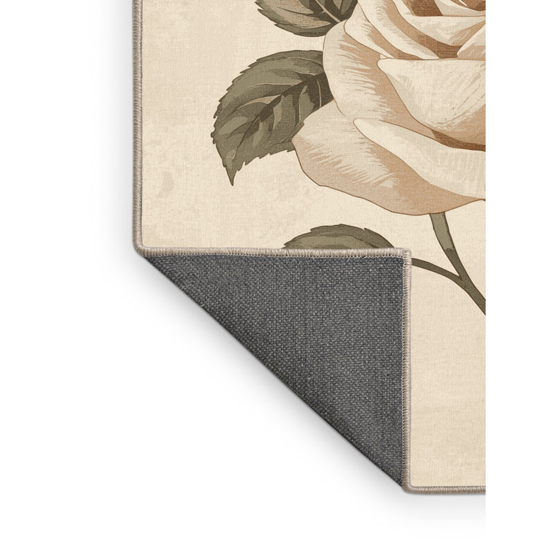Tapis beige moelleux et moelleux à motif abstrait moderne et contemporain Eudy Valentines, 3 x 5
