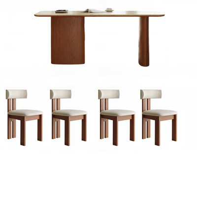 Retro simple rock plate dining table sets.