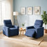 Fauteuil inclinable classique rembourré de 32,7 pouces de large avec dossier inclinable et pieds en bois massif (ensemble de 2)