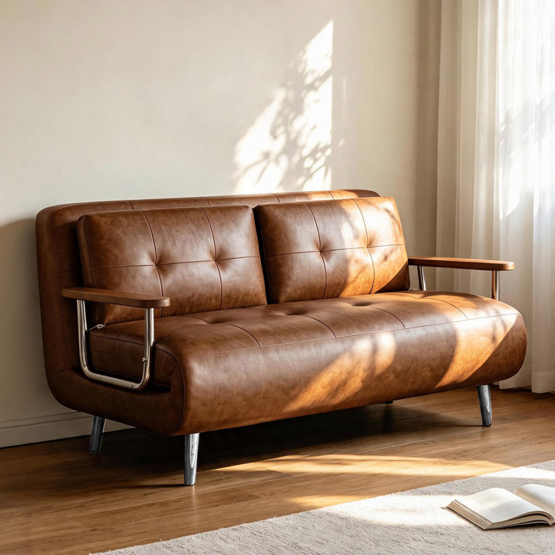 2 Seater Faux Leather Sofa Bed