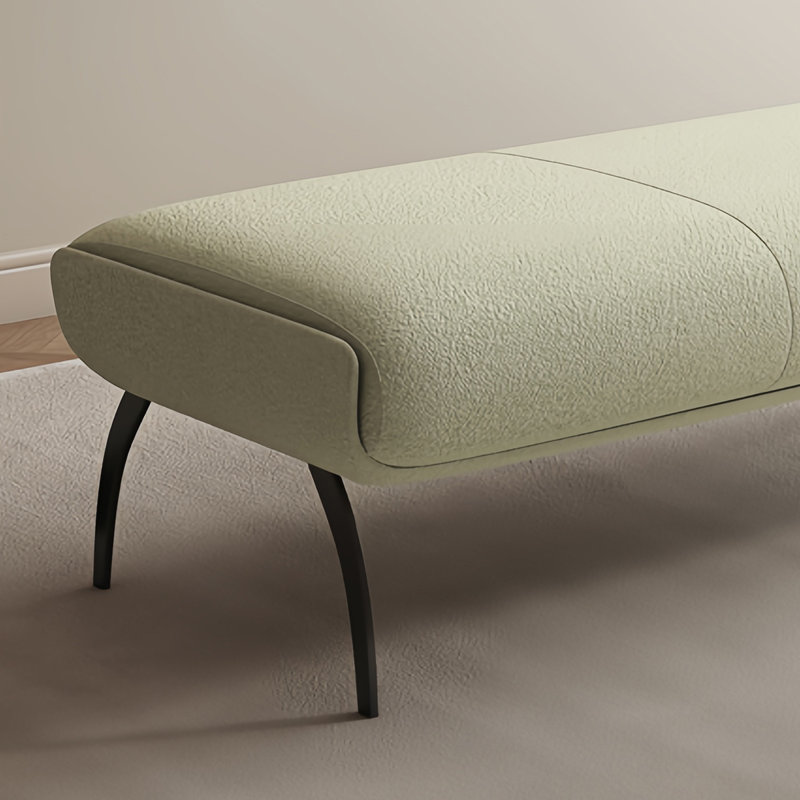 Banc rembourré Tabathe Sherpa, Vert fruit, H 17,71 po x l 47,24 po x P 17,71 po
