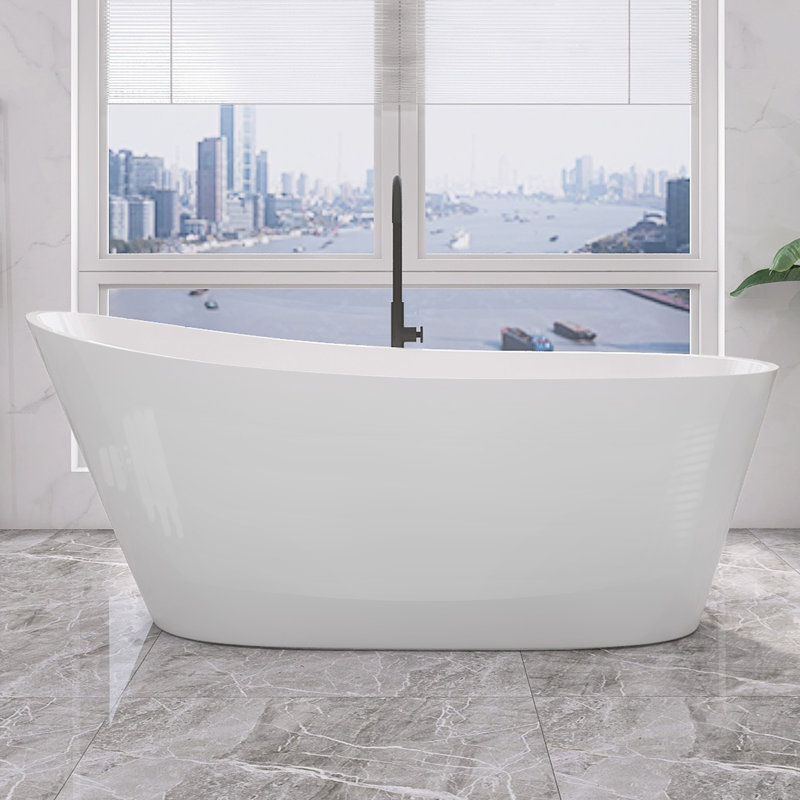 67'' x 29.5'' Freestanding Soaking Acrylic Bathtub