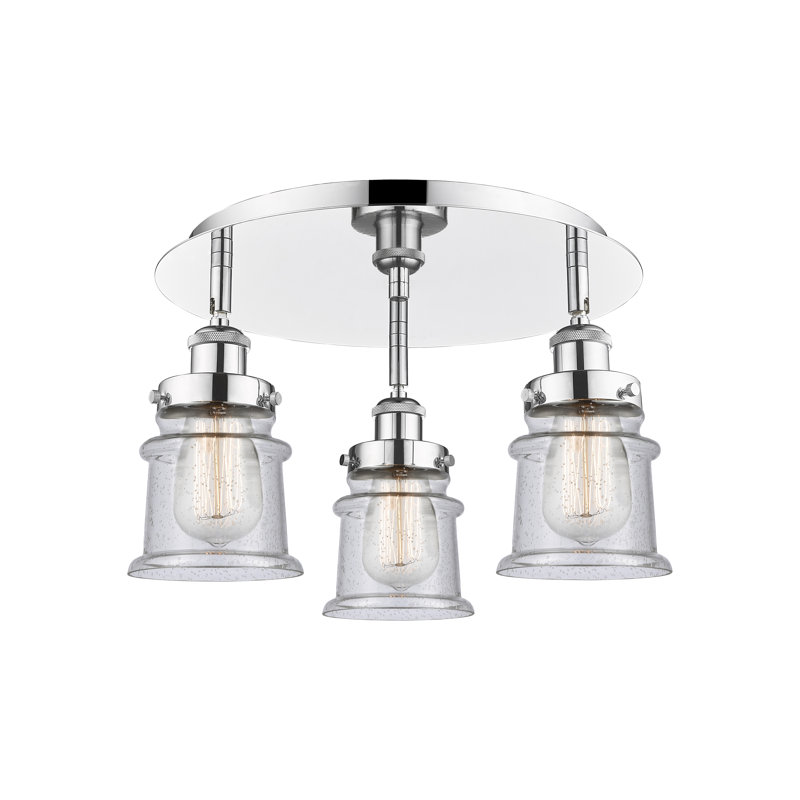 Alvi Glass Flush Mount, Seedy, Polished Chrome