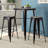 Gyeong 23.75'' Square Metal Indoor-Outdoor Bar Table Set with 2 Square Seat Stools-22109159