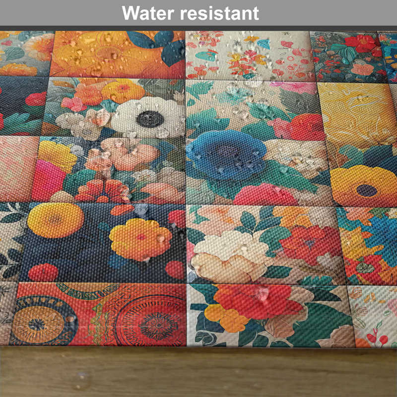 Polyester Vermilion Multicolor Placemat