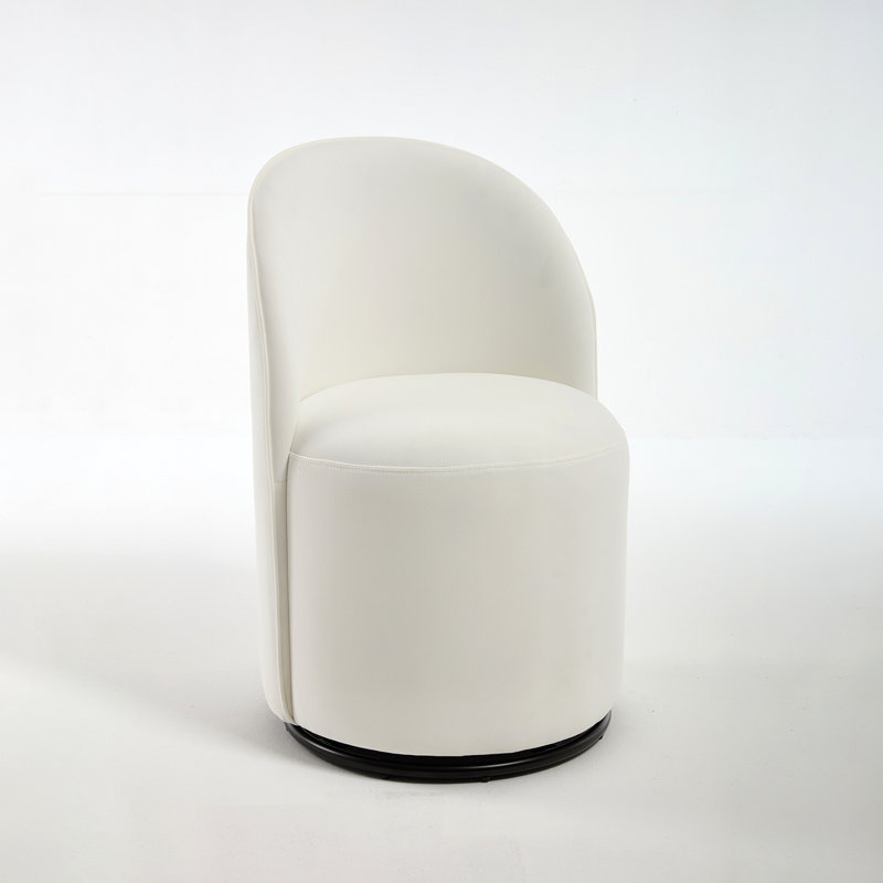 Fauteuil demi-tonneau en velours, Crème