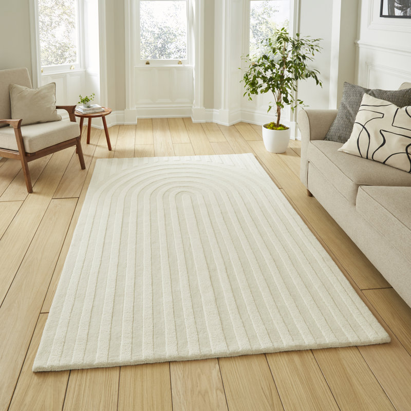 Solid Colour Wool Hand Tufted Area Rug, Rectangle 150 x 230 cm