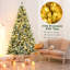 Arbre de Noël vert pin floqué / givré avec lumières DEL-1197911000