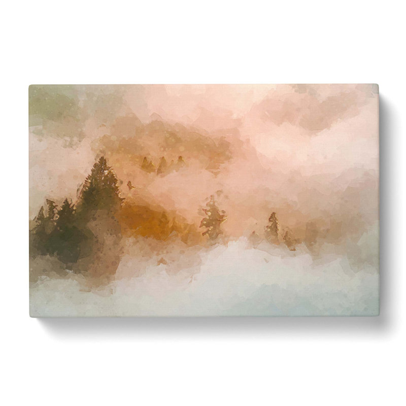 Misty Forest In Abstract - Wrapped Canvas Painting, 50cm H x 76cm W x 3cm D