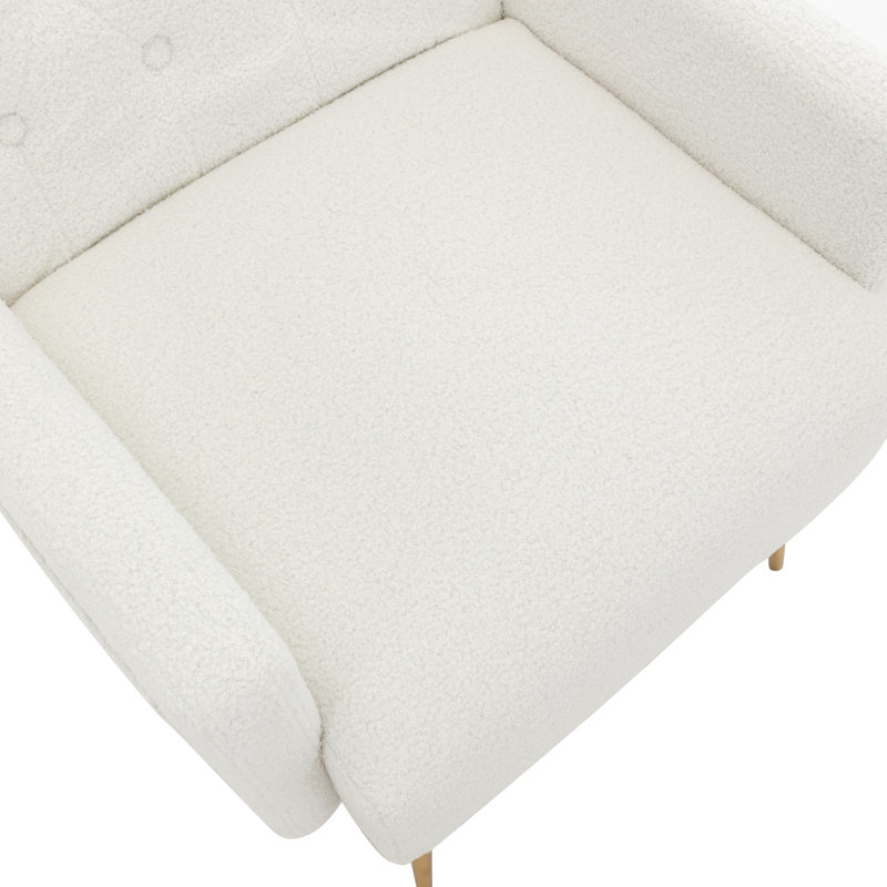 Albrechtice Velvet Armchair, White
