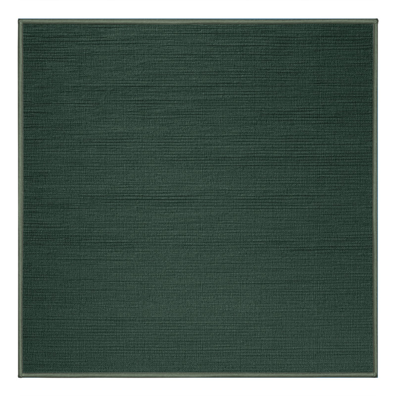 Machine Washable Solid Green Area Rug, Square 5'