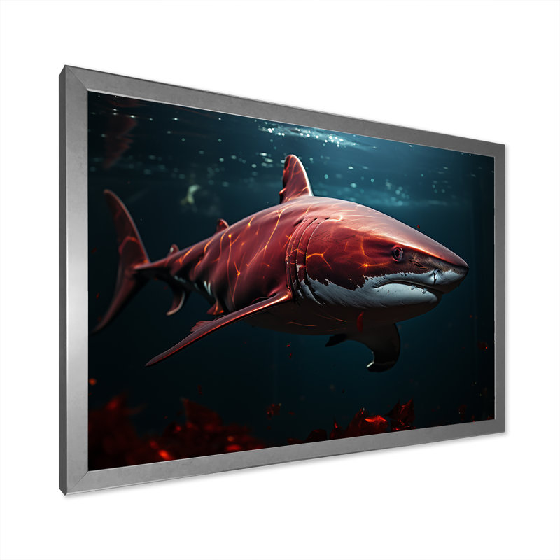 " Oceans Red Ghost Shark Photography ", Silver Single Picture Framed, 30" H x 40" W x 1.5" D