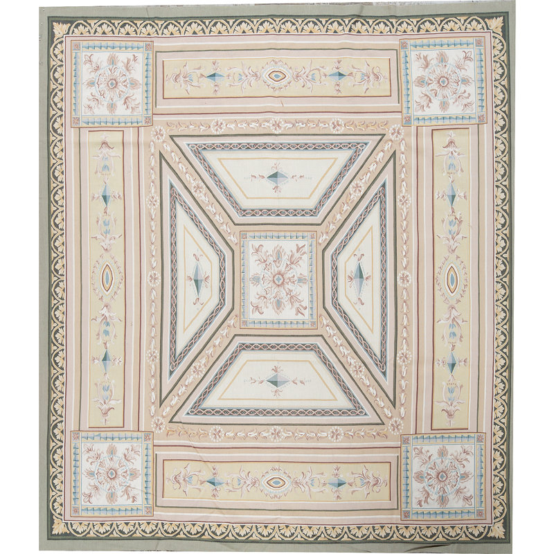 Hand-Knotted High-Quality Beige and Beige Area Rug