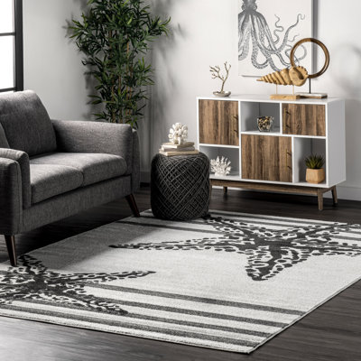 Beige clair/Tapis décoratif gris