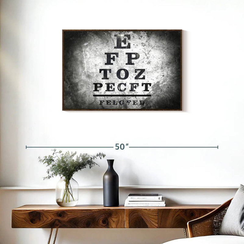 Optometry Test, 31" X 21", Floating Frame Walnut
