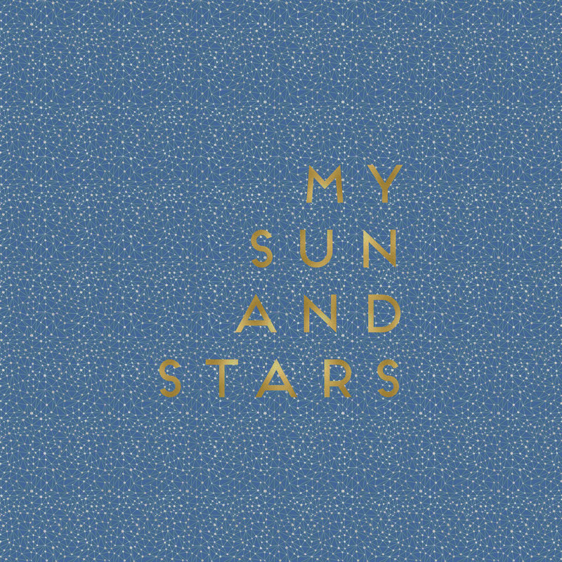 My Sun and Stars - Art textuel, H 12 po x l 12 po, Non, Toile tendue