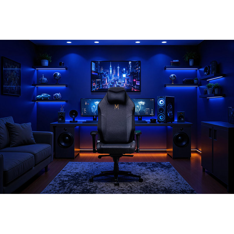 Fauteuil de jeu de course inclinable, réglable et ergonomique, très grand, H 54,7 po x l 29,1 po x P 29,1 po