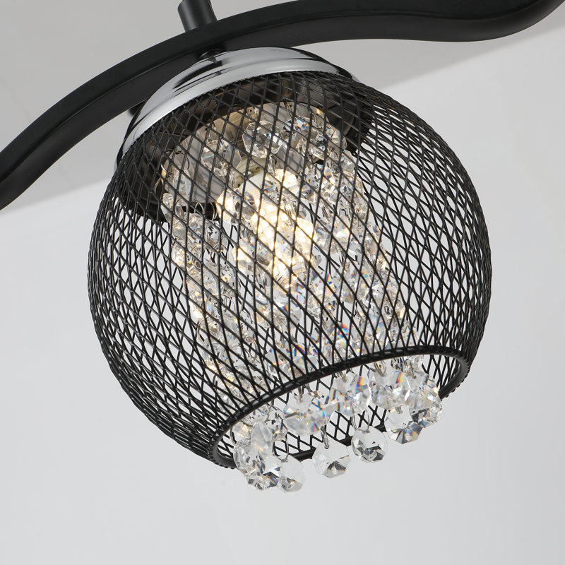 Luminaire suspendu en cristal à 4 lumières pour îlot de cuisine avec ampoules incluses