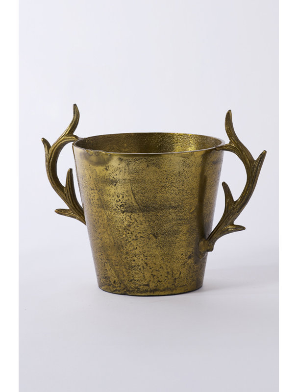Antique Antler Bucket 12"x 7.5"x 8.75"