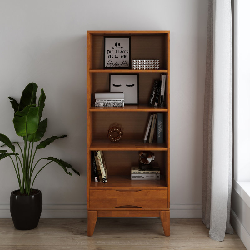 Bibliothèque avec rangement - brun teck, Marron clair