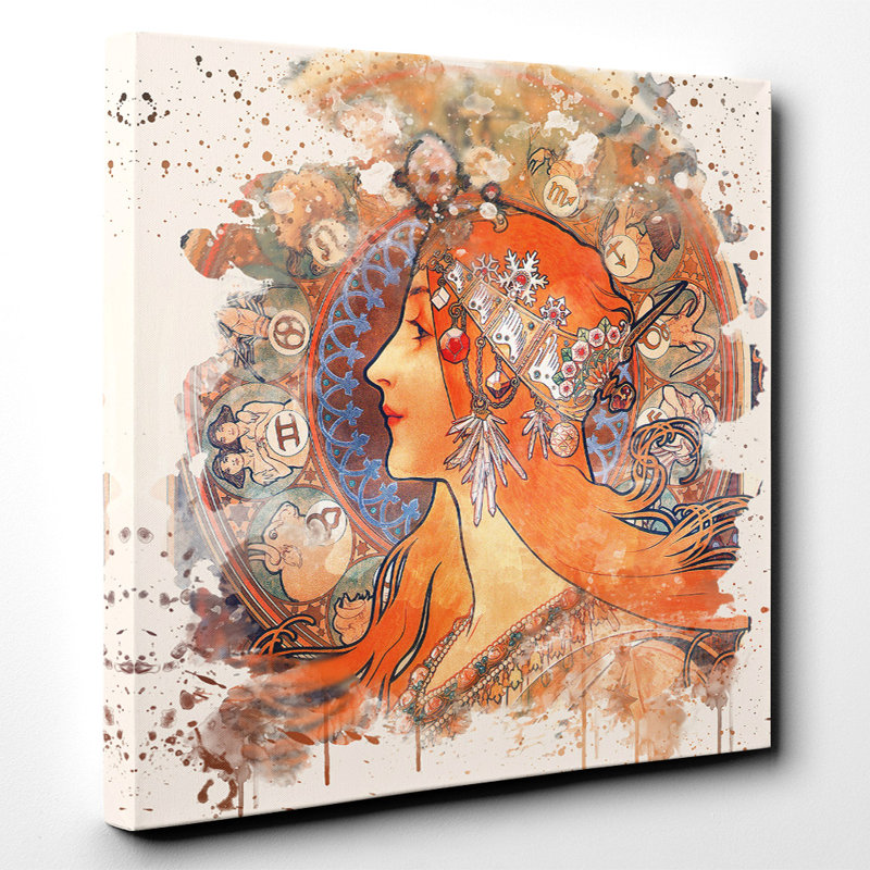 Alphonse Mucha - Wrapped Canvas Print, 50cm H x 50cm W