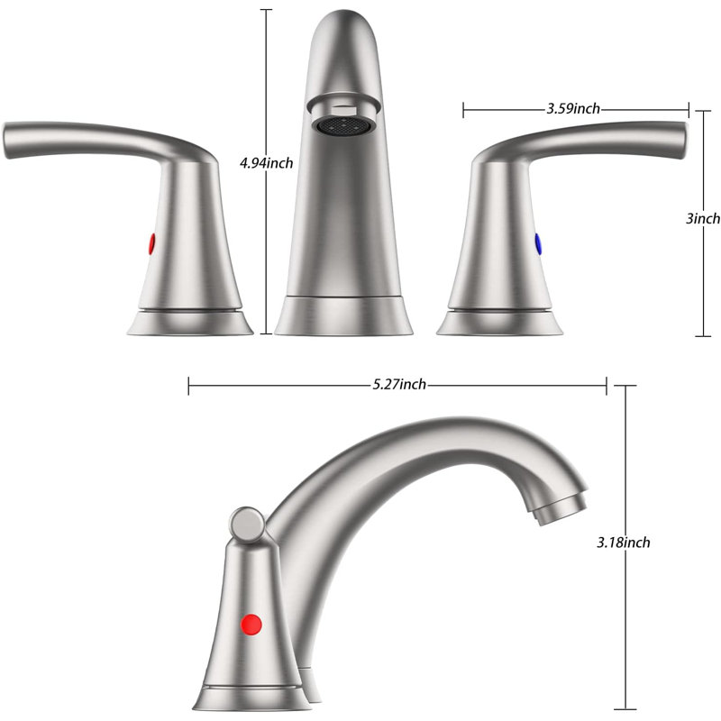 Robinets de 8 po, robinet en nickel brossé avec lignes d’alimentation cUPC et dispositif de contrôle de drainage de la barre de traction en métal