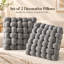 Ensemble de 2 coussins décoratifs de luxe noués à la main, coussins moelleux et épais à nœuds pour canapé, lit et décoration intérieure-112450025