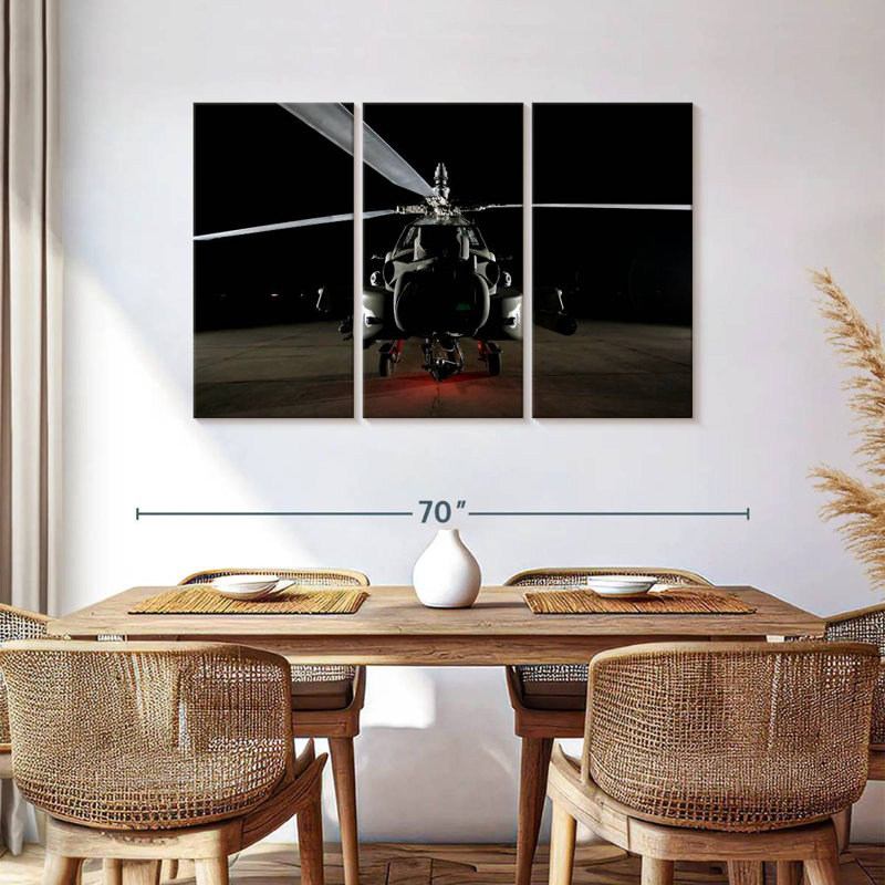 Mehar Apache Military Helicopter, 36" H x 57" W