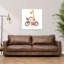 Giraffe Rides Amsterdam Bike Whimsical Abstract Contemporary Bird Giraffe City Architecture Wall Art Print-797877217