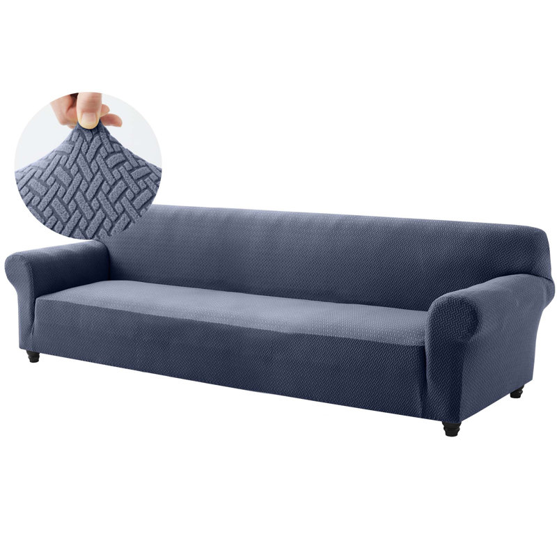 Luxury Stretchable Spandex Sofa Cover/Protector, Blue, 4 Seater