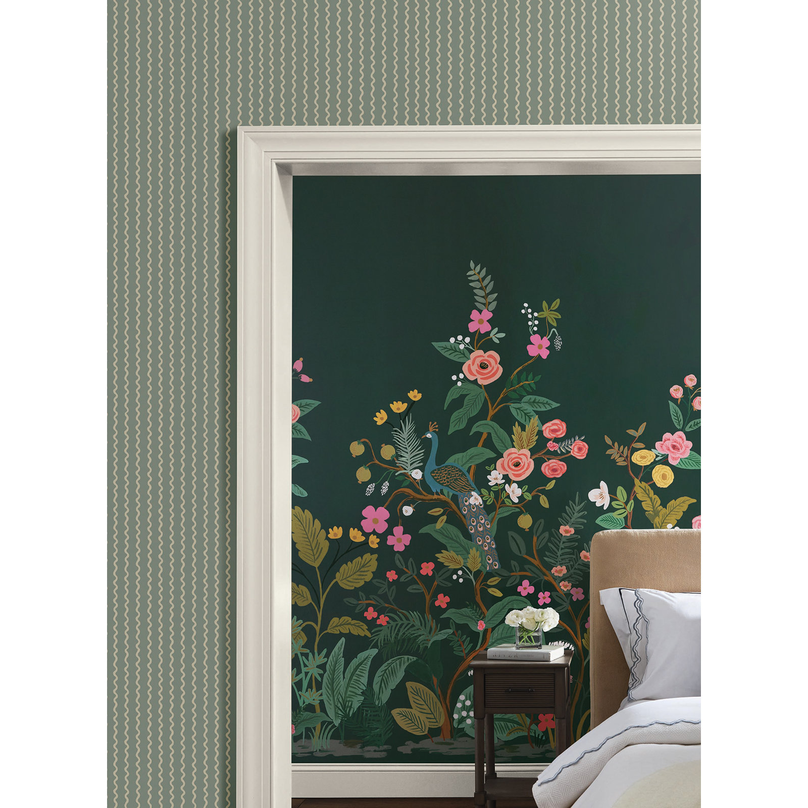 Rifle Paper Co. Rickrack Wallpaper, Moss