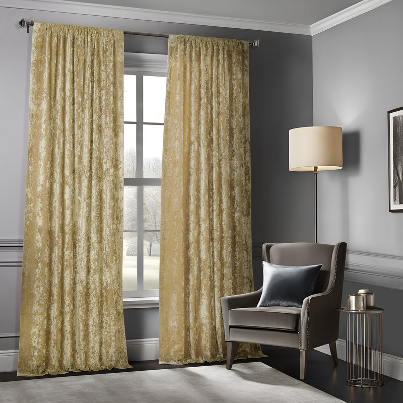 Tondrea Lush Crush Velvet Curtains, Room Darkening Curtain for Bedroom and Living Room (1 Panel), Stone Gray, 50" W x 108" L