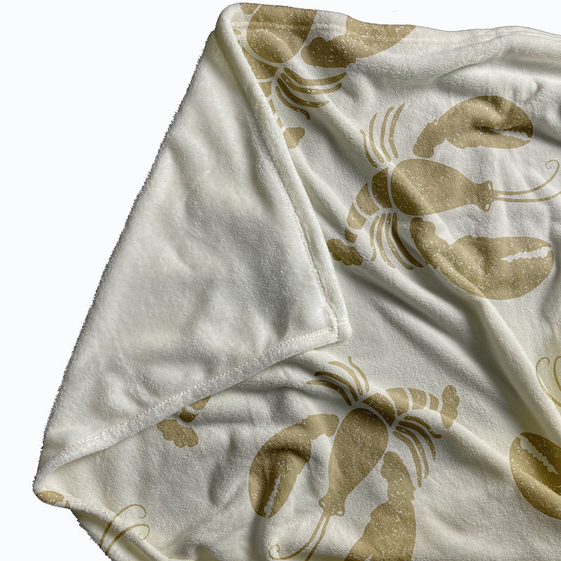 Couverture polaire Lobster Fest, L 50 po x L 60 po, Taupe