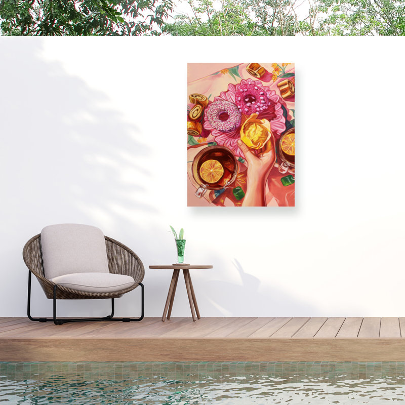 Anna Zdanowicz Spill The Tea Outdoor  Canvas, H 14 po x l 19 po