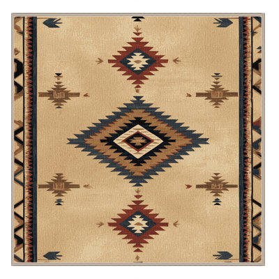 Washable Old West Map Southwestern Area Rug