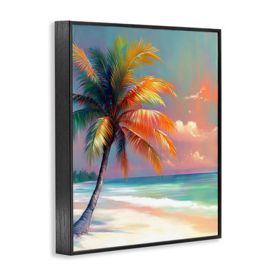 Sunset Kissed Palm Tree Framed Giclee, design by LSR Design Studio