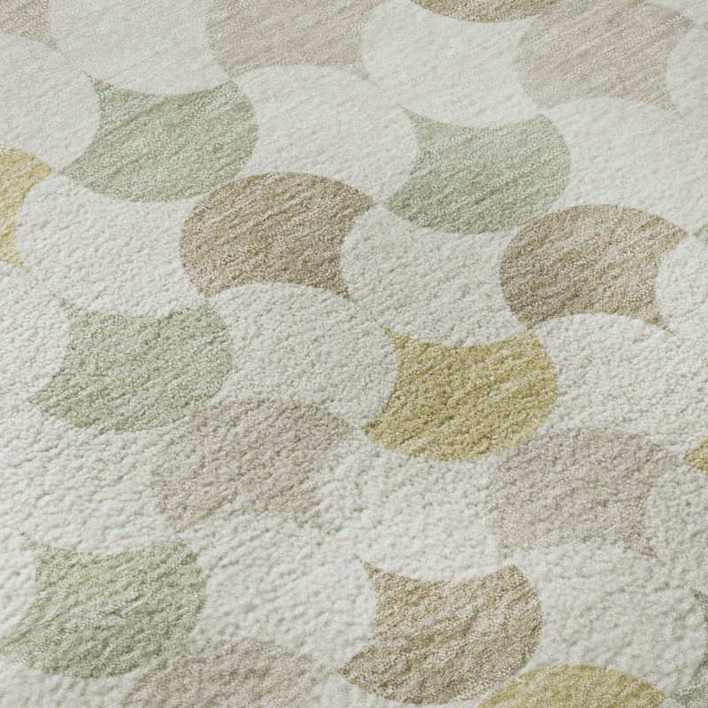 Tapis géométrique Premium lavable à la machine Villers AMF2568, Ivory, 9' x 12'