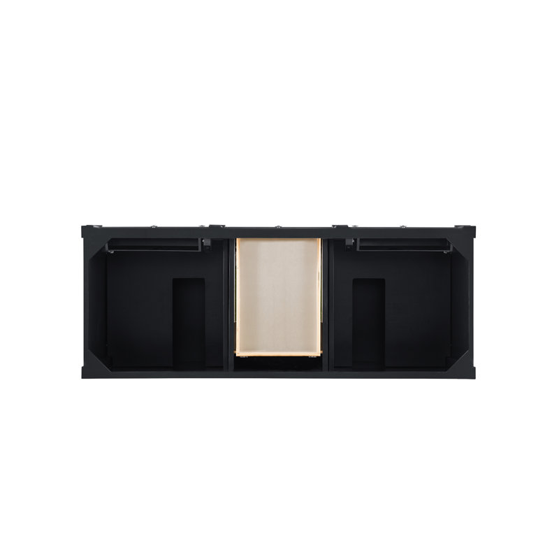 Brittany 60'' W Double Vanity, Eternal Jasmine Pearl, Black Onyx