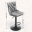 Tabouret de bar pivotant en velours à hauteur réglable et base de 17,7 po, ensemble de 2-870476438