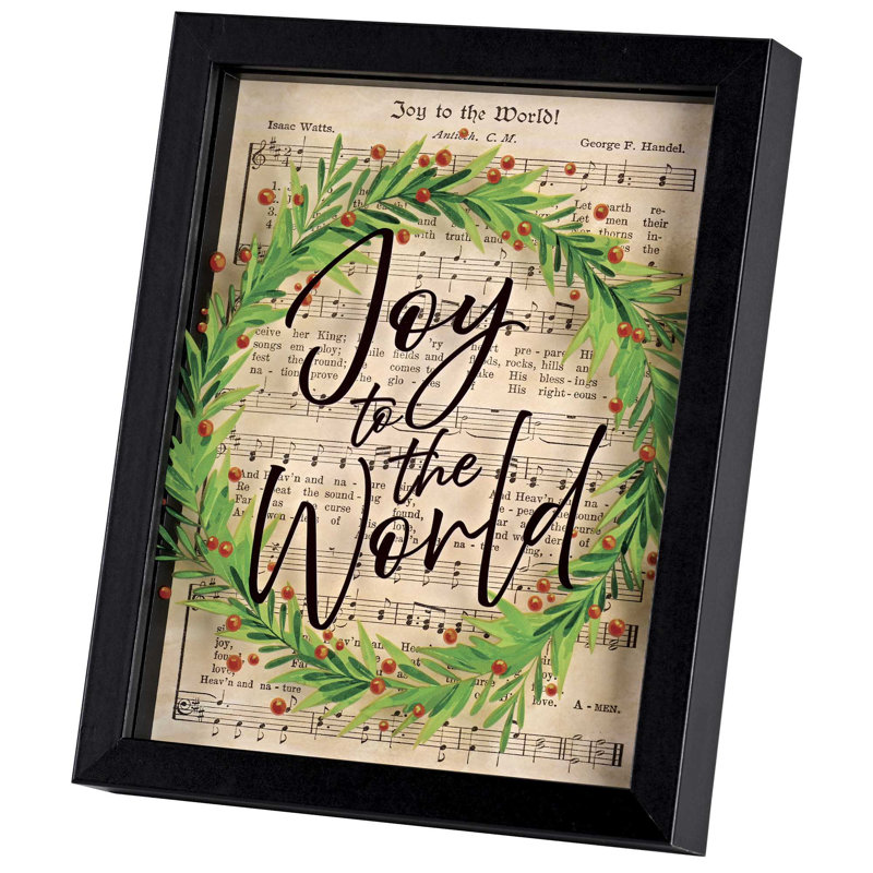 Art encadré Joy To The World Hymn Wreath
