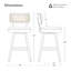 Tabouret de comptoir pivotant rembourré avec structure en bois cintré noyer-857436086-856935143