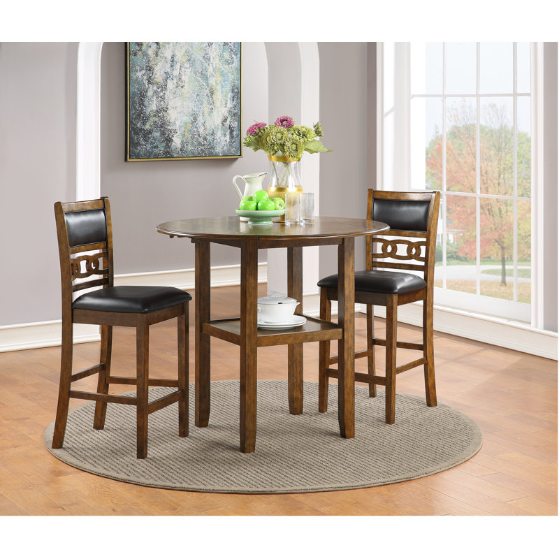 Ziemer 2 - Person Solid Wood Top Four Leg Dining Set, 36" H x 42" L x 42" D, Brown