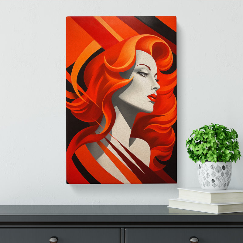 Red Headed Woman Constructivism No.3 - No Frame Print, 50cm H x 35cm W x 3cm D