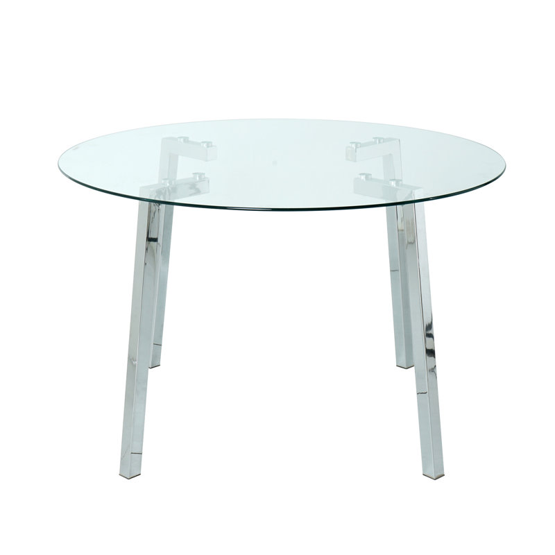 Table de salle à manger moderne et minimaliste en verre