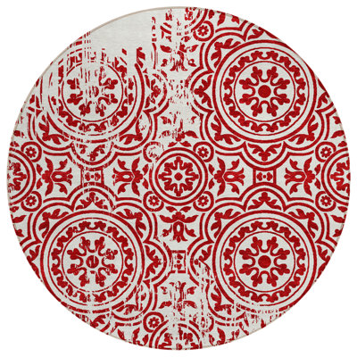 Tapis ivoire rond intérieur lavable 8 'Medallion