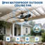 Ventilateur de plafond extérieur 42 po avec lumière IP44 imperméable, moteur à courant continu réversible à 6 vitesses et 3 lumières à DEL à intensité variable pour la terrasse