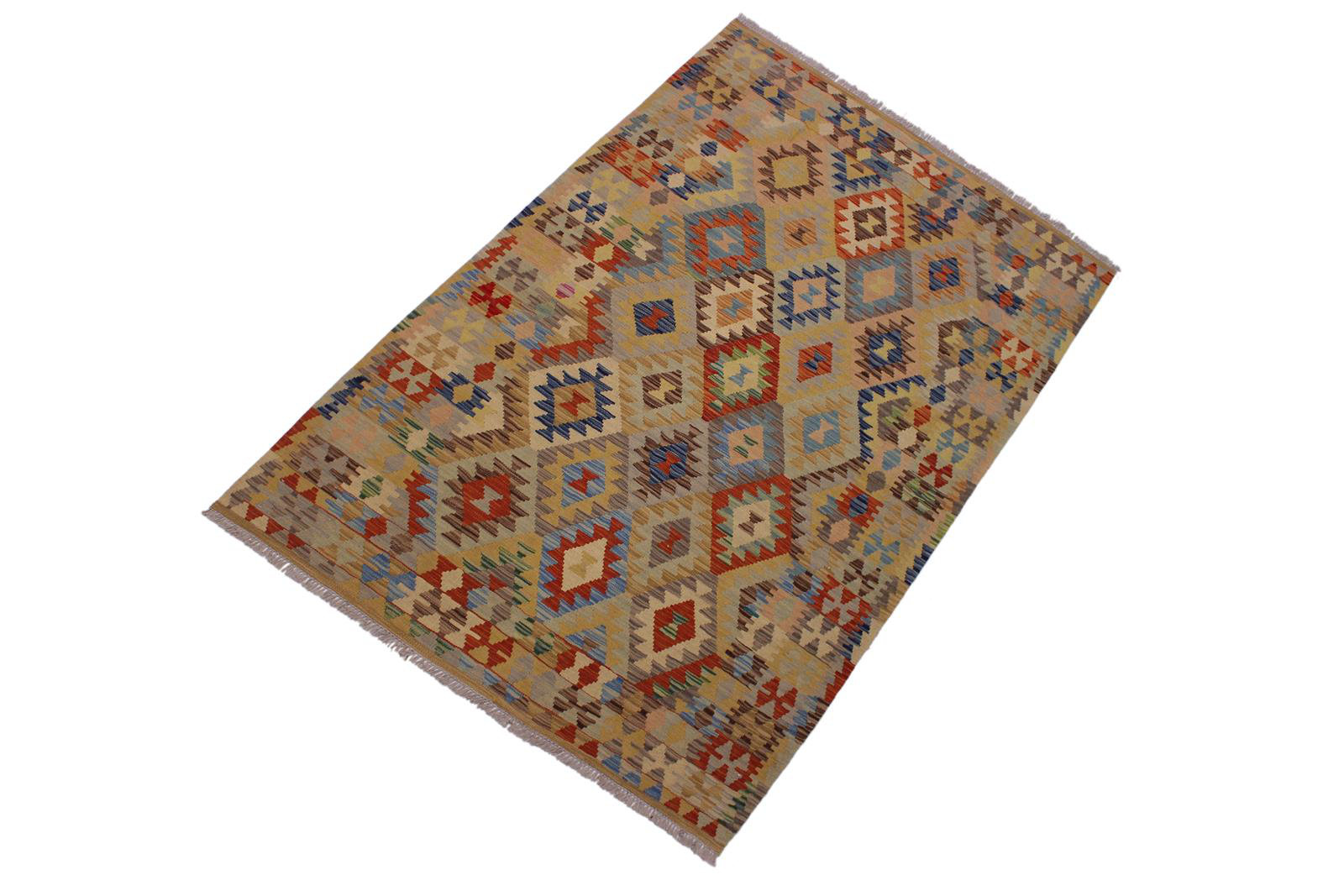 Isabelline Madee Geometric Handmade Rectangle 4'8" x 6'8" Wool Area Rug ...