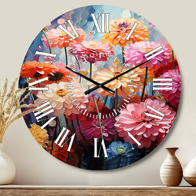 Horloge murale Zinnias Mute Tone