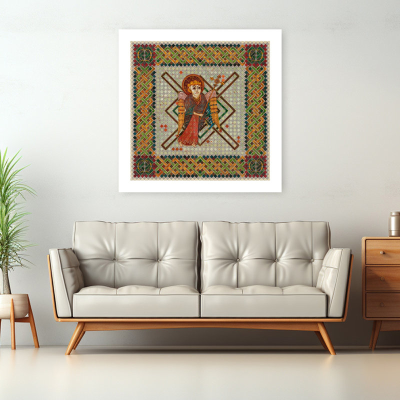 Divine Celtic Angel Contemporary Winter Wall Art Print 1 Piece Wrapped Canvas Wall Art, 121.92cm H x 121.92cm W