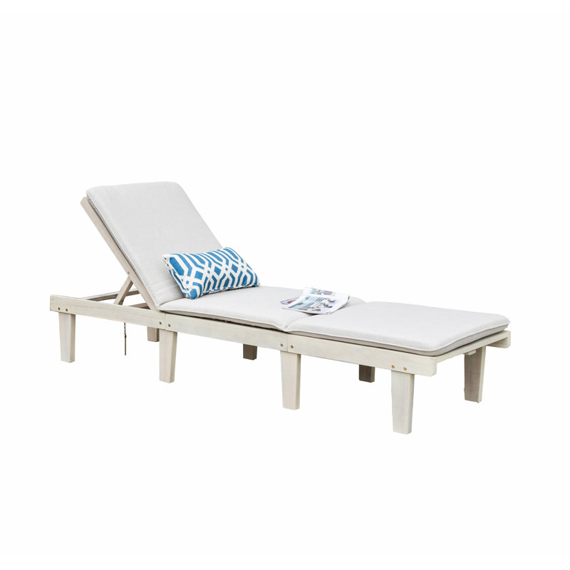 200cm Long Acacia Single Chaise